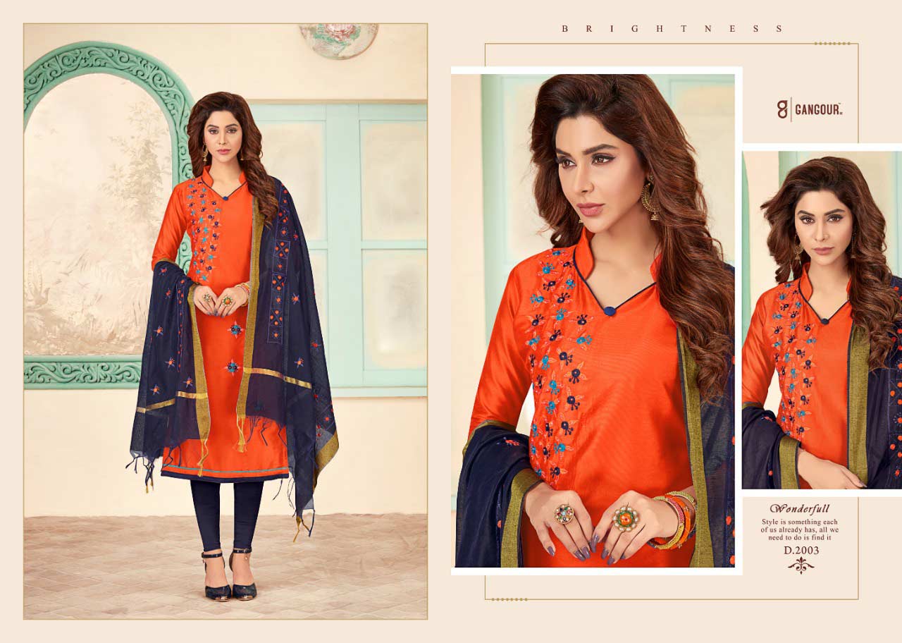 Gangour Blossom Vol 2 Long Slub Casual Wear Suits Gangour Blossom Vol 2 Long Slub Casual Wear Suits